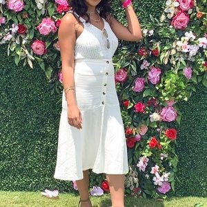 Free People Linen MIDI Skirt